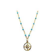 Load image into Gallery viewer, Mix &amp; Match: Choose From 4 Charms on Vermeil Enamel Chain:Turquoise (NG704TQ_) Necklaces athenadesigns Charm: NorthStar 
