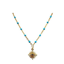Load image into Gallery viewer, Mix &amp; Match: Choose From 4 Charms on Vermeil Enamel Chain:Turquoise (NG704TQ_) Necklaces athenadesigns Charm: Starburst 

