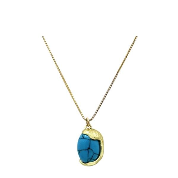 Turquoise Bead Charm Necklace (NGCP487TQ) Necklaces athenadesigns 