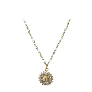 Mix & Match: Choose From 4 Charms on Vermeil Enamel Chain (NG704W_) Necklaces athenadesigns Charm: Sunflower 