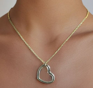 Heart: Open Sideways 18kt Gold fill Heart (NGCH6400) Necklaces athenadesigns 