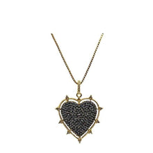 Load image into Gallery viewer, Heart: 2 Tone Large CZ Gold Fill Heart Necklace (NGCP45XHRT) Necklaces athenadesigns 
