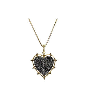 Heart: 2 Tone Large CZ Gold Fill Heart Necklace (NGCP45XHRT) Necklaces athenadesigns 
