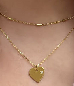 18kt Gold Fill Heart with 1pt CZ Necklace (NGCH445HRT) Necklaces athenadesigns 