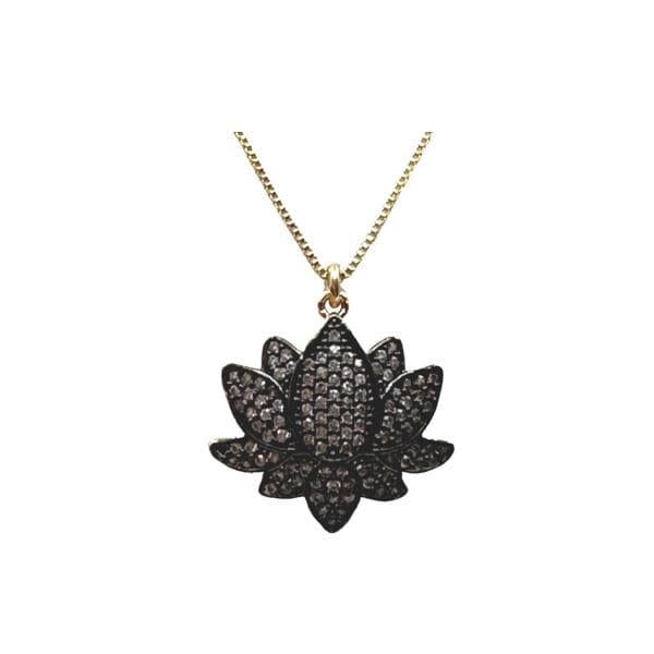 CZ & Gold Fill Lotus Necklace: (NGCP485LTX) Necklaces athenadesigns 