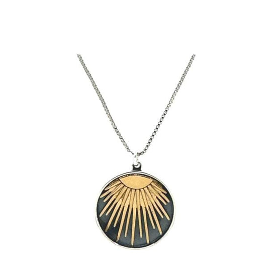 Mixt Metal: Sunray Pendant (NGCP46XG) Necklaces athenadesigns 