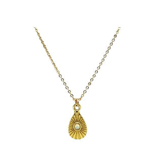 Opalite Small Teardrop Necklace (NGCP48005) Necklaces athenadesigns 