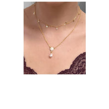 Load image into Gallery viewer, Pearl CZ Connector Gold Fill Necklace (NGCP4653) Necklaces athenadesigns 
