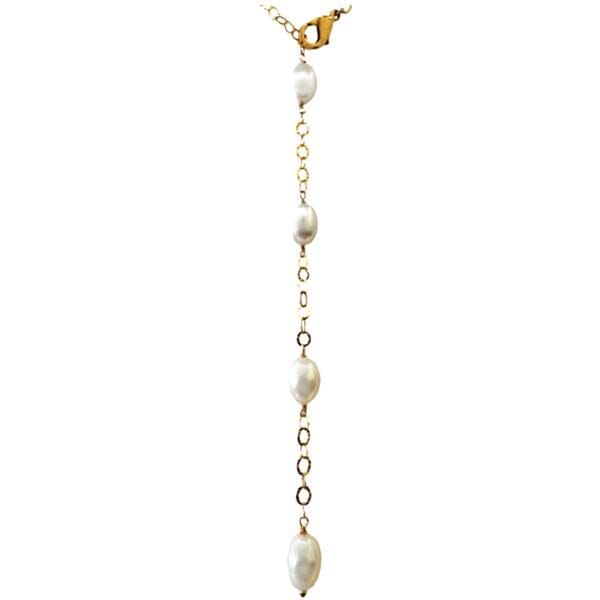 Rice Pearl and Gold Fill Lariat: White (NGL340W) Necklaces athenadesigns 