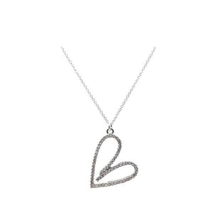 Heart: Sideways Micro Pave CZ: Gold Fill Also Silver (NGCP654) Necklaces athenadesigns Silver: NCP654 