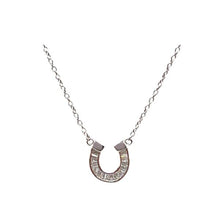 Load image into Gallery viewer, CZ &amp; Vermeil or Sterling Horseshoe necklace (N_CH485HRS) Necklaces athenadesigns Sterling: NCH485HRS 
