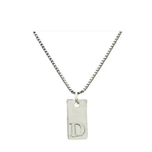Load image into Gallery viewer, Initial Necklaces; Letters A-I Plated Tags; Silver or Gold (N_CP48_) Necklaces athenadesigns Silver Plated D 
