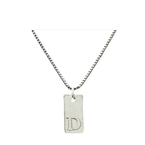 Initial Necklaces; Letters A-I Plated Tags; Silver or Gold (N_CP48_) Necklaces athenadesigns Silver Plated D 
