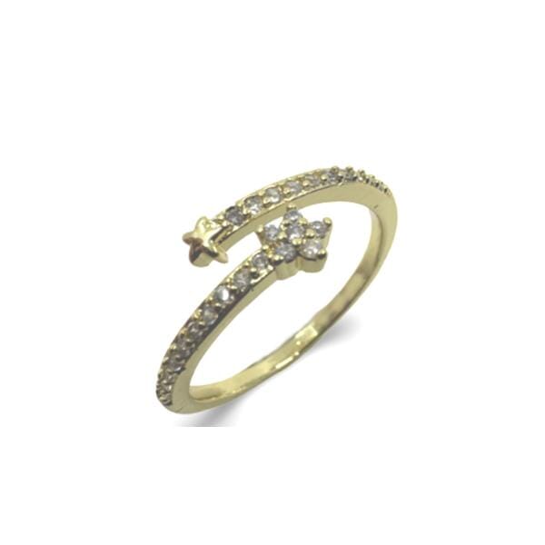 Adjustable Ring: Star and CZ Ring (RG455STR) Rings athenadesigns 