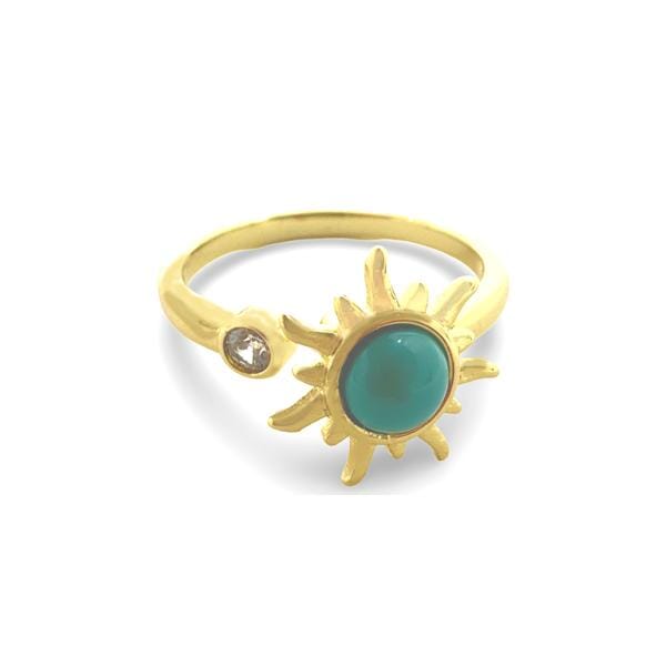 Adjustable Ring: Turquoise and CZ (RG745TQ) Rings athenadesigns 