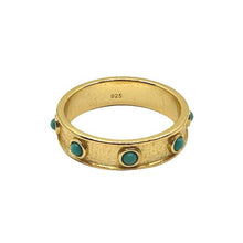 Load image into Gallery viewer, Gold Vermeil Band With Inset CZ Stones: Sizes 6-8 (RG4056/_) Rings athenadesigns Size 6: RG4056/6 
