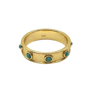 Gold Vermeil Band With Inset CZ Stones: Sizes 6-8 (RG4056/_) Rings athenadesigns Size 6: RG4056/6 