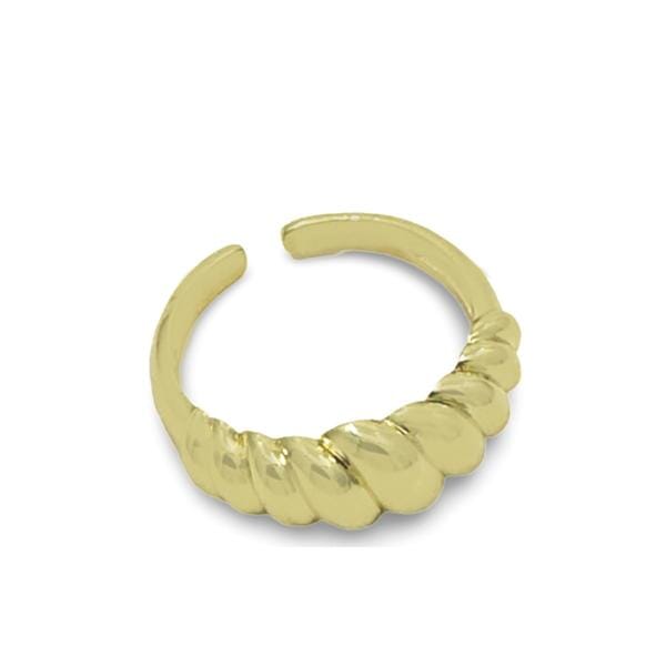 Twist Gold Plated Adjustable Ring (RG40TWST) Rings athenadesigns 