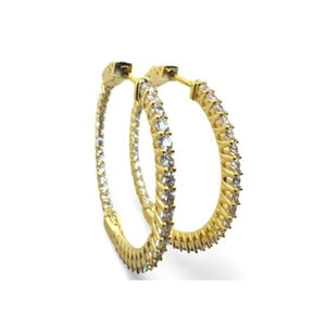 Hoop: Inside Out CZ Plated: Gold or Silver 35mm (EGH465/35) Earrings Athena Designs Gold Plated: EGH465/30 