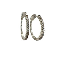Load image into Gallery viewer, Hoop: Inside Out CZ Plated: Gold or Silver 25mm (EGH465/25) Earrings Athena Designs Silver Plated: EH465/25 
