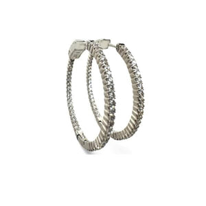 Hoop: Inside Out CZ Plated: Silver or Gold 30mm (EH465/30) Earrings Athena Designs Silver Plated: EH465/30 