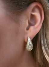 Load image into Gallery viewer, Plated Large Gold CZ Teardrop Post Earring: Gold or Silver (EGP4558) Earrings athenadesigns 
