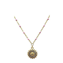 Load image into Gallery viewer, Mix &amp; Match: Choose From 4 Charms on Vermeil Enamel Chain: Pink (NG704P_) Necklaces athenadesigns Charm: Sunflower (wholesale) 
