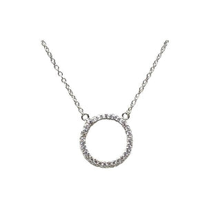 Micro Pave Open Circle: Gold Vermeil or Sterling Silver (NC_4605) Necklaces athenadesigns Sterling Silver: NC4605 