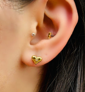 Stainless Steel: Dainty Heart Earrings with CZ Accent FACEBOOK athenadesigns 