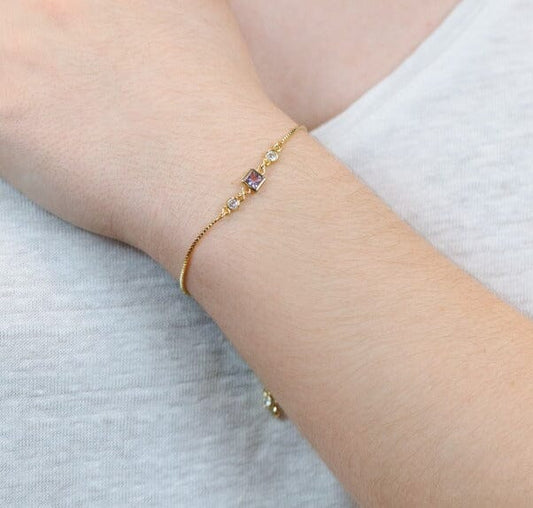 Birthstone Pull Chain Bracelet - June Bracelets athenadesigns 