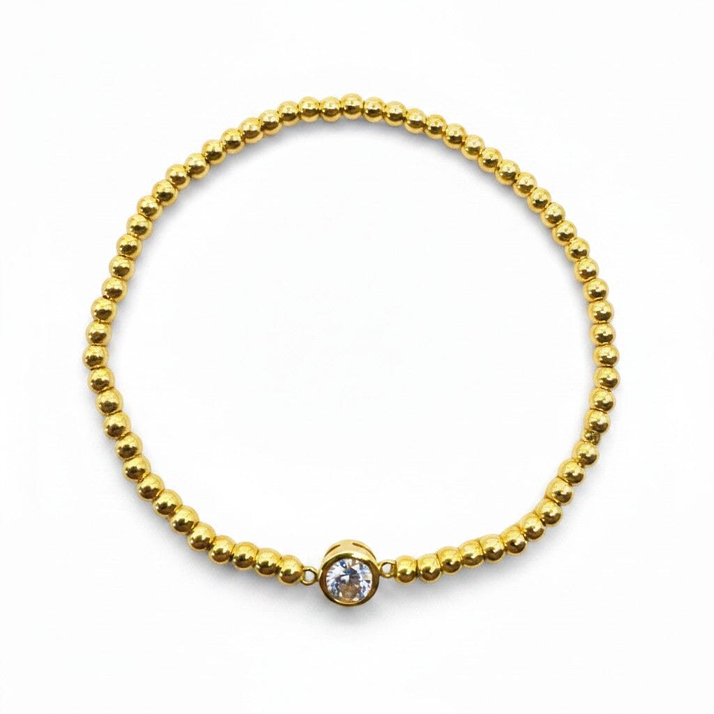 Bezel CZ Beaded Bracelet Bracelet athenadesigns BG6465C 