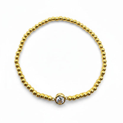 Bezel CZ Beaded Bracelet Bracelet athenadesigns BG6465C 
