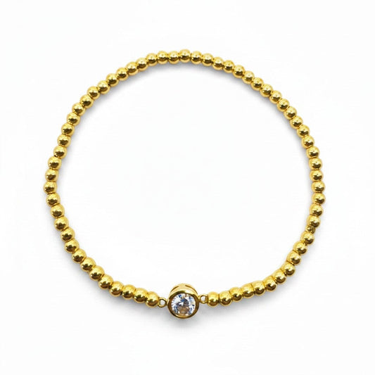 Bezel CZ Beaded Bracelet Bracelet athenadesigns BG6465C 