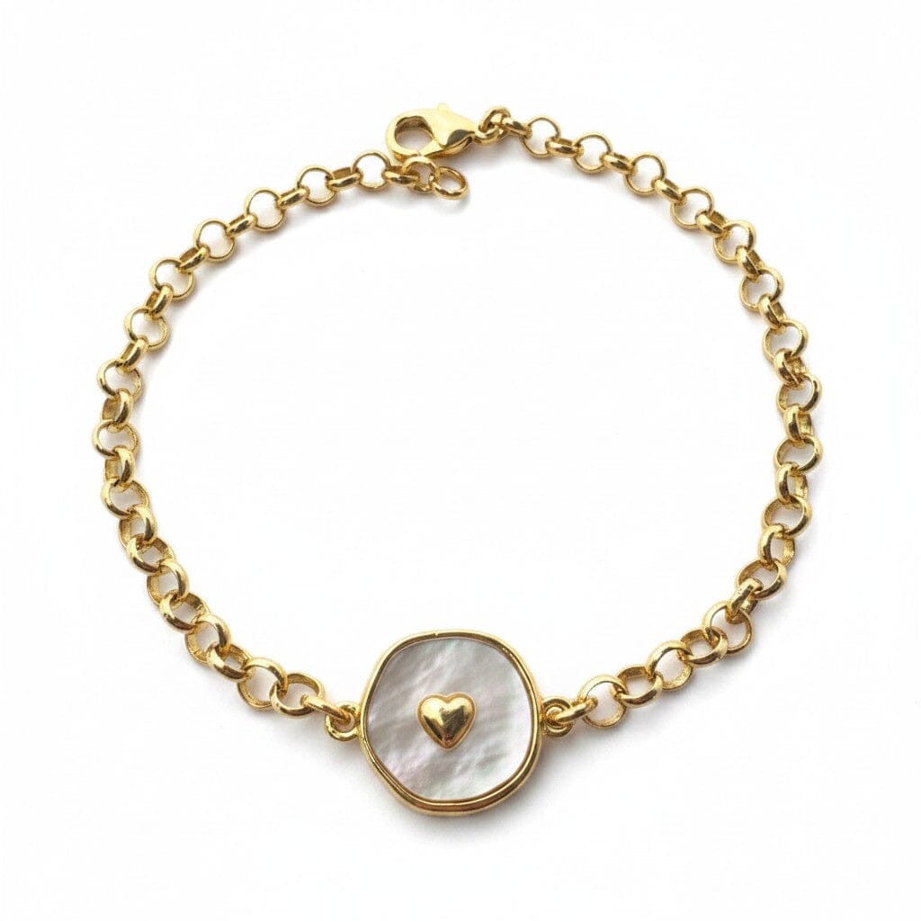 MOP Heart Inset Bracelet Bracelet athenadesigns BCG634 