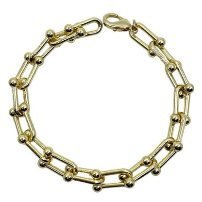 Thick U Link Bracelet Bracelet athenadesigns Gold: BG402 