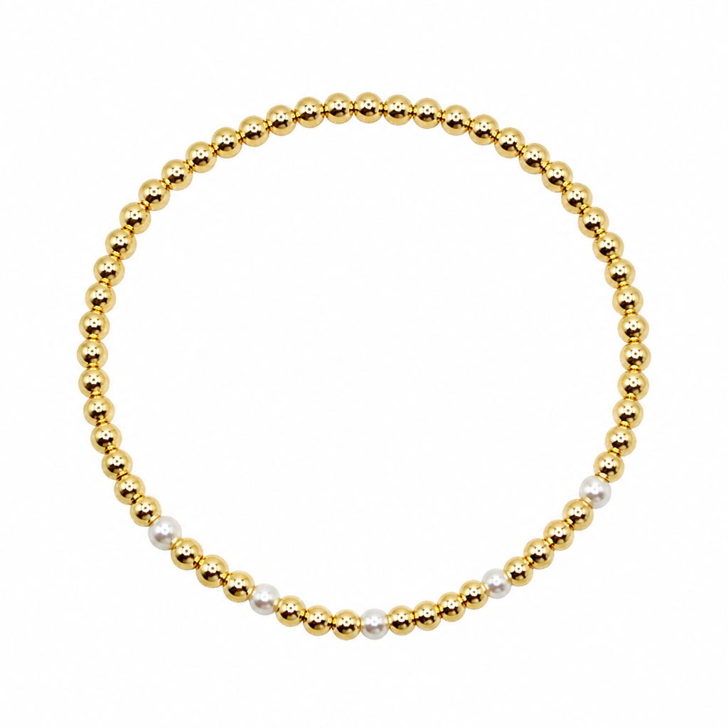 Gold Beads & Pearls Bracelet Bracelet athenadesigns BG4030 