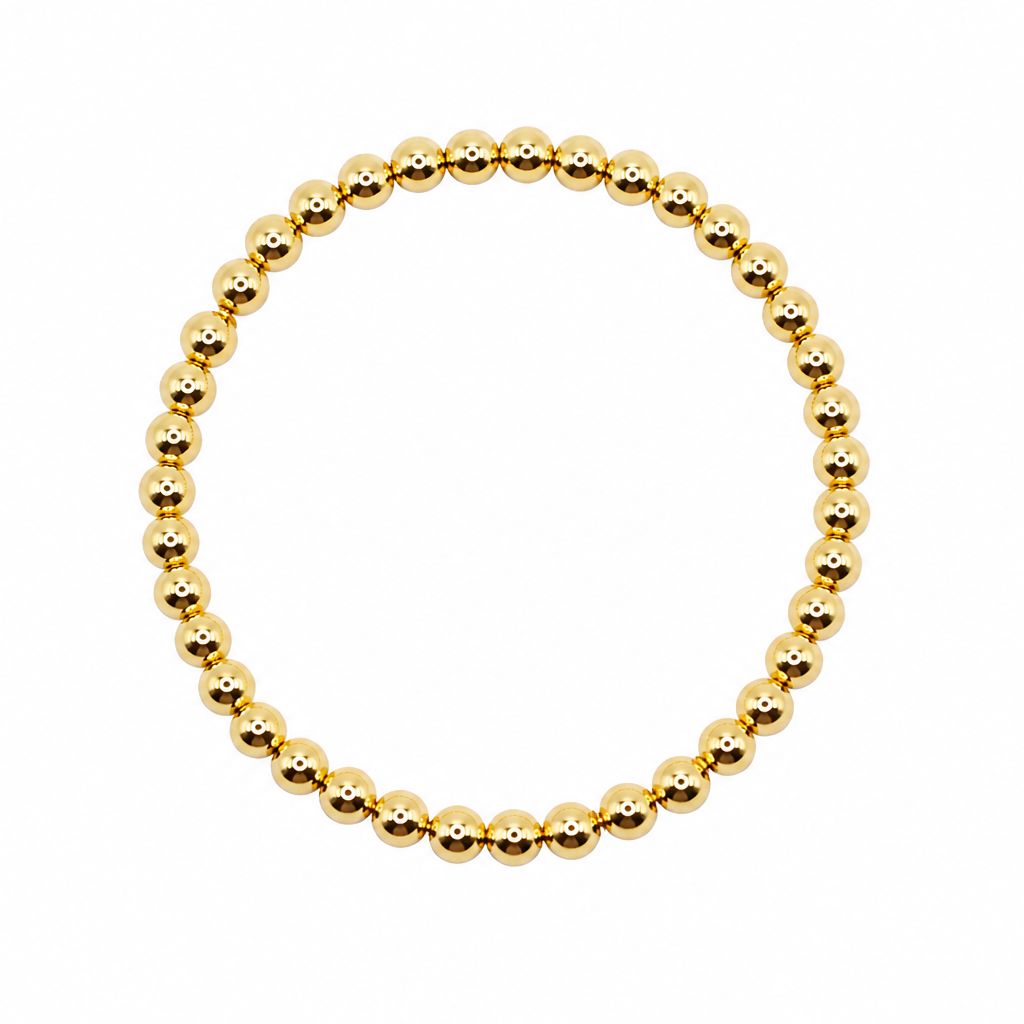 4mm Beaded Bracelet Bracelet athenadesigns Gold: BG460/4 