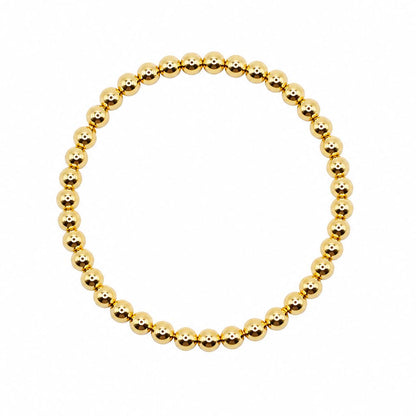 4mm Beaded Bracelet Bracelet athenadesigns Gold: BG460/4 