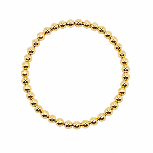 4mm Beaded Bracelet Bracelet athenadesigns Gold: BG460/4 