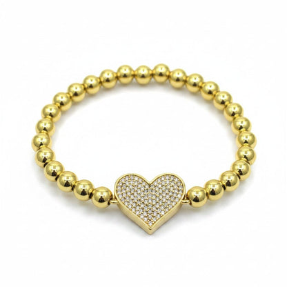 Pave Heart Beaded Bracelet Bracelet athenadesigns BG645L 