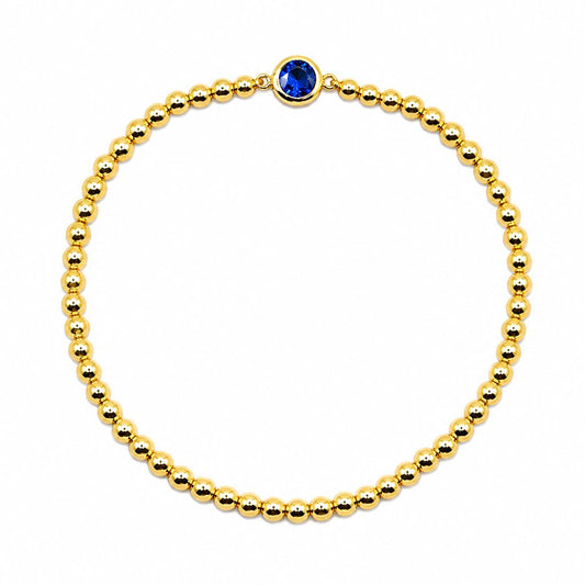 Bezel CZ Beaded Bracelet Bracelet athenadesigns BG6465B 