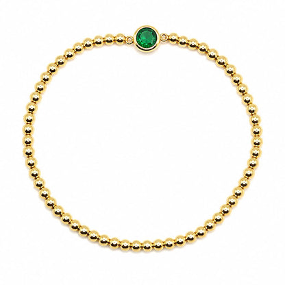 Bezel CZ Beaded Bracelet Bracelet athenadesigns BG6465G 