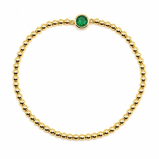 Bezel CZ Beaded Bracelet Bracelet athenadesigns BG6465G 