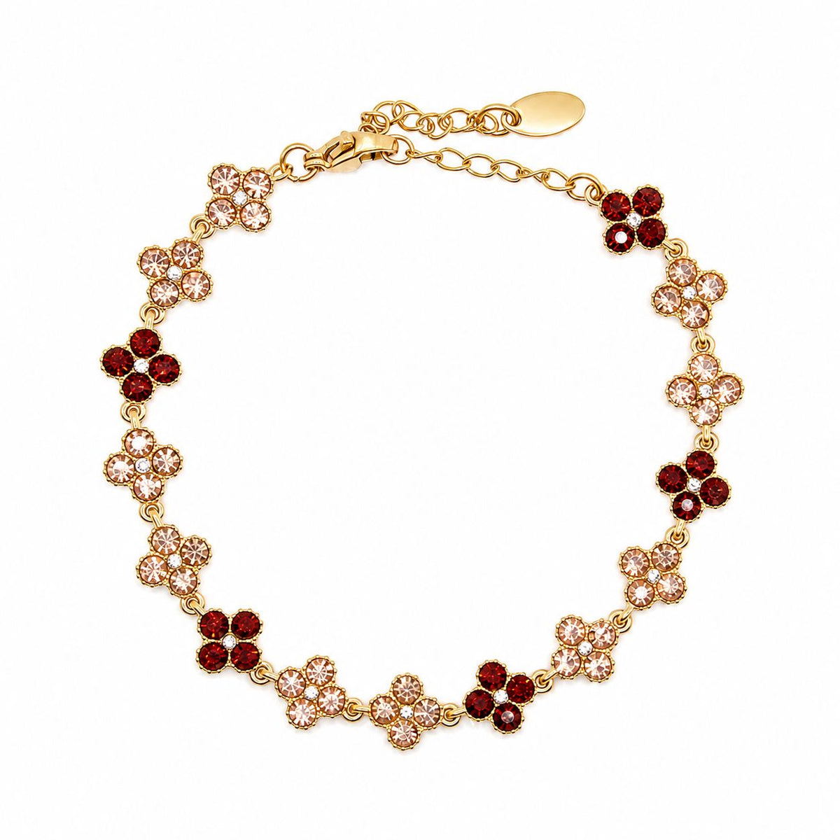 Triple Clover CZ Bracelet Bracelet Hotlife BGST533 Champagne Multi 