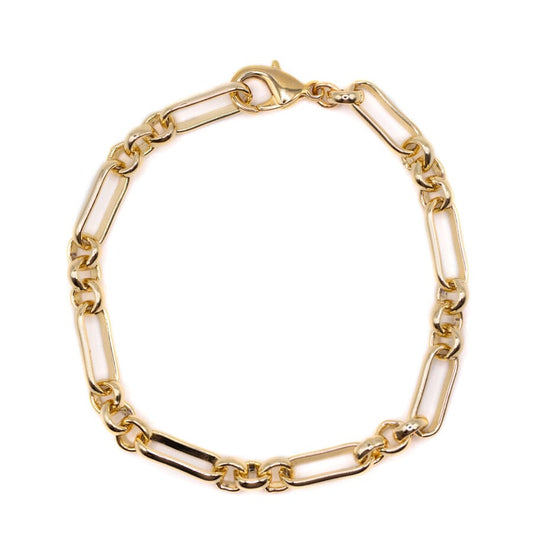 Circle Link Chain Bracelet Bracelets athenadesigns BGOL405 Gold 