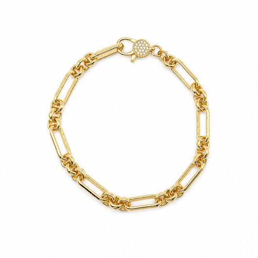 Oval Link w/Clasp Bracelet Bracelets athenadesigns BGOL405CL Gold 