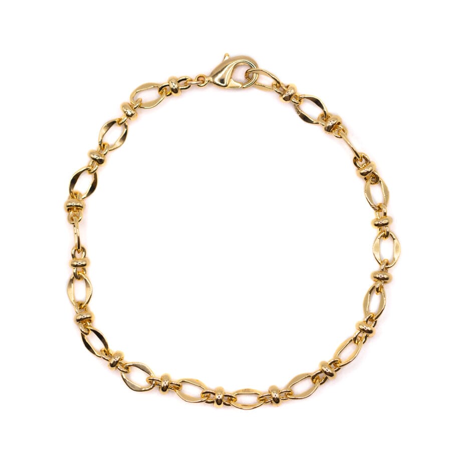 Textured Chain Bracelet Bracelets athenadesigns BGOL406 Gold 