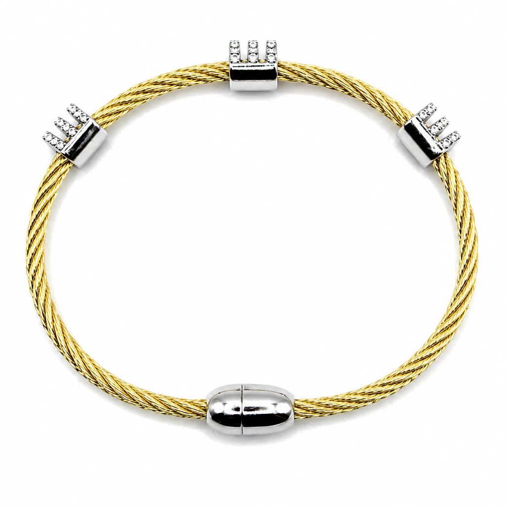 Two Tone Cable Magnetic Bracelet Bracelet athenadesigns BGS4005 