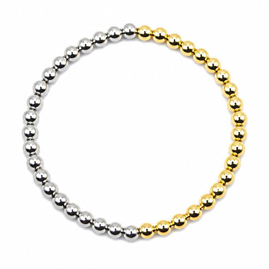 Two Tone Beaded Bracelet Bracelet athenadesigns 4mm: BGS40/4 
