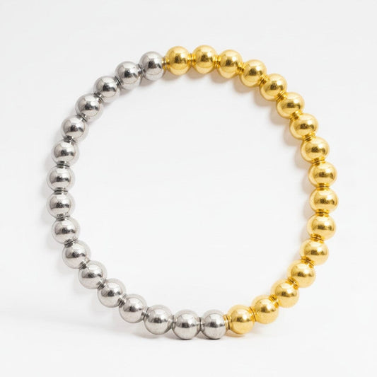Two Tone Beaded Bracelet Bracelet athenadesigns 6mm: BGS40/6 